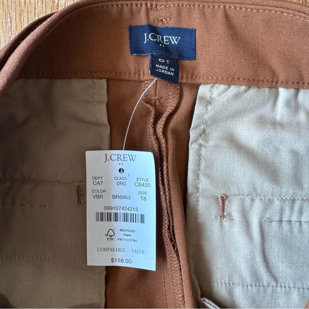 NWT•J. Crew Factory•Women's Belted Straight-Leg Trousers
Sz 8 Tall - Picture 6 of 9